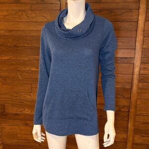 Cozy Blue Cowl Neck Pullover Sweater
